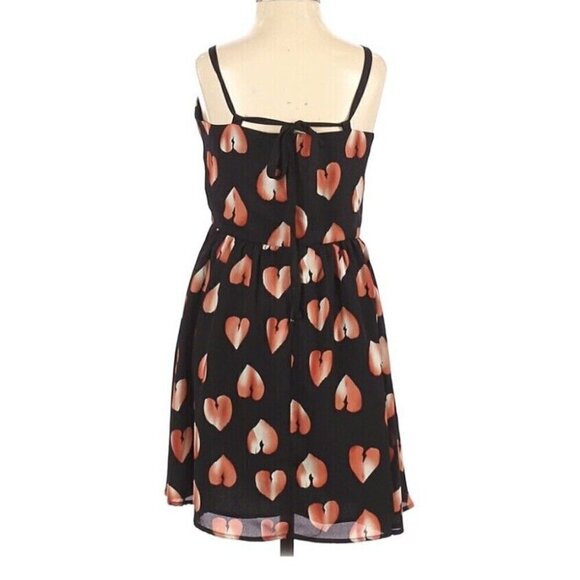 Penelope Tree by Miss Behave Casual Dress Girls Sz XL Laurie Heart Print Black - Picture 3 of 4